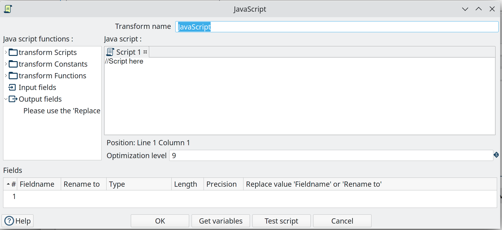 Javascript Transform Dialog