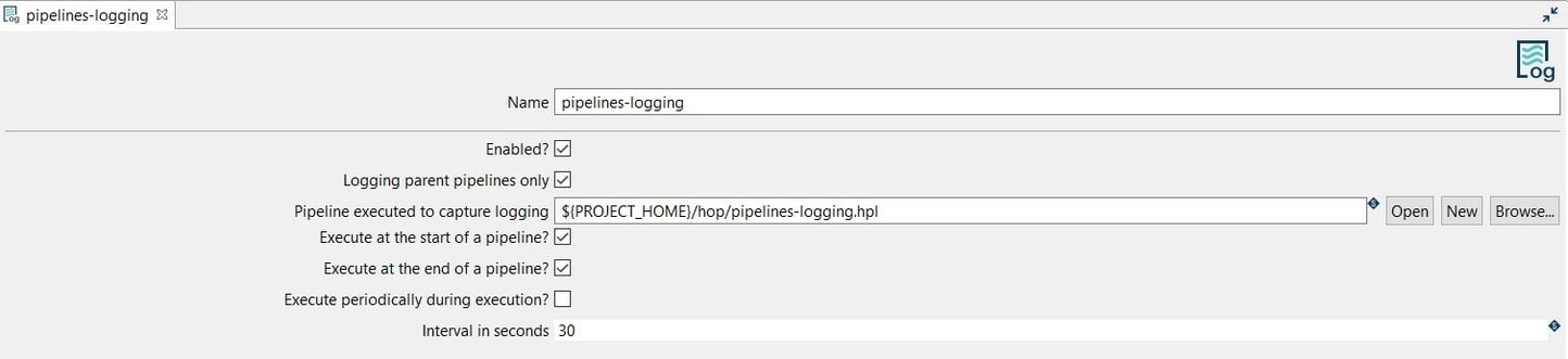 new pipeline log