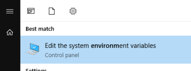 Access environment variables from the start mennu