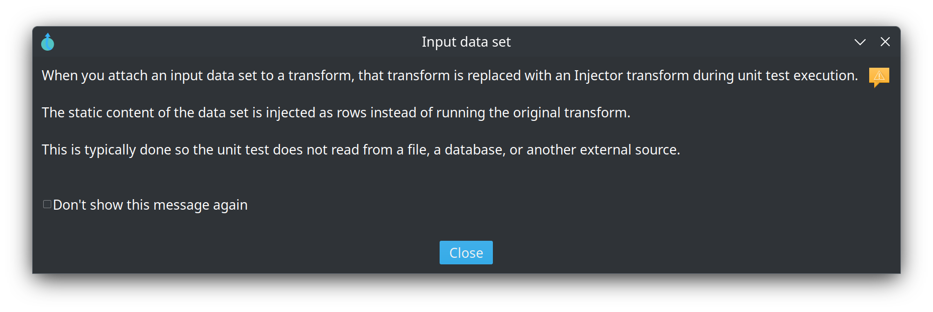 Input data set replacement notice